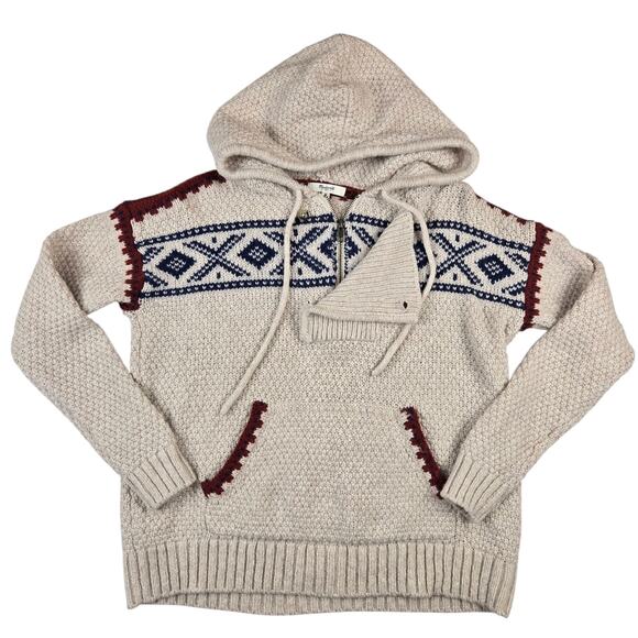 Madewell Fair Isle Hooded Sweater Size Small Alpaca - Picture 2 of 5